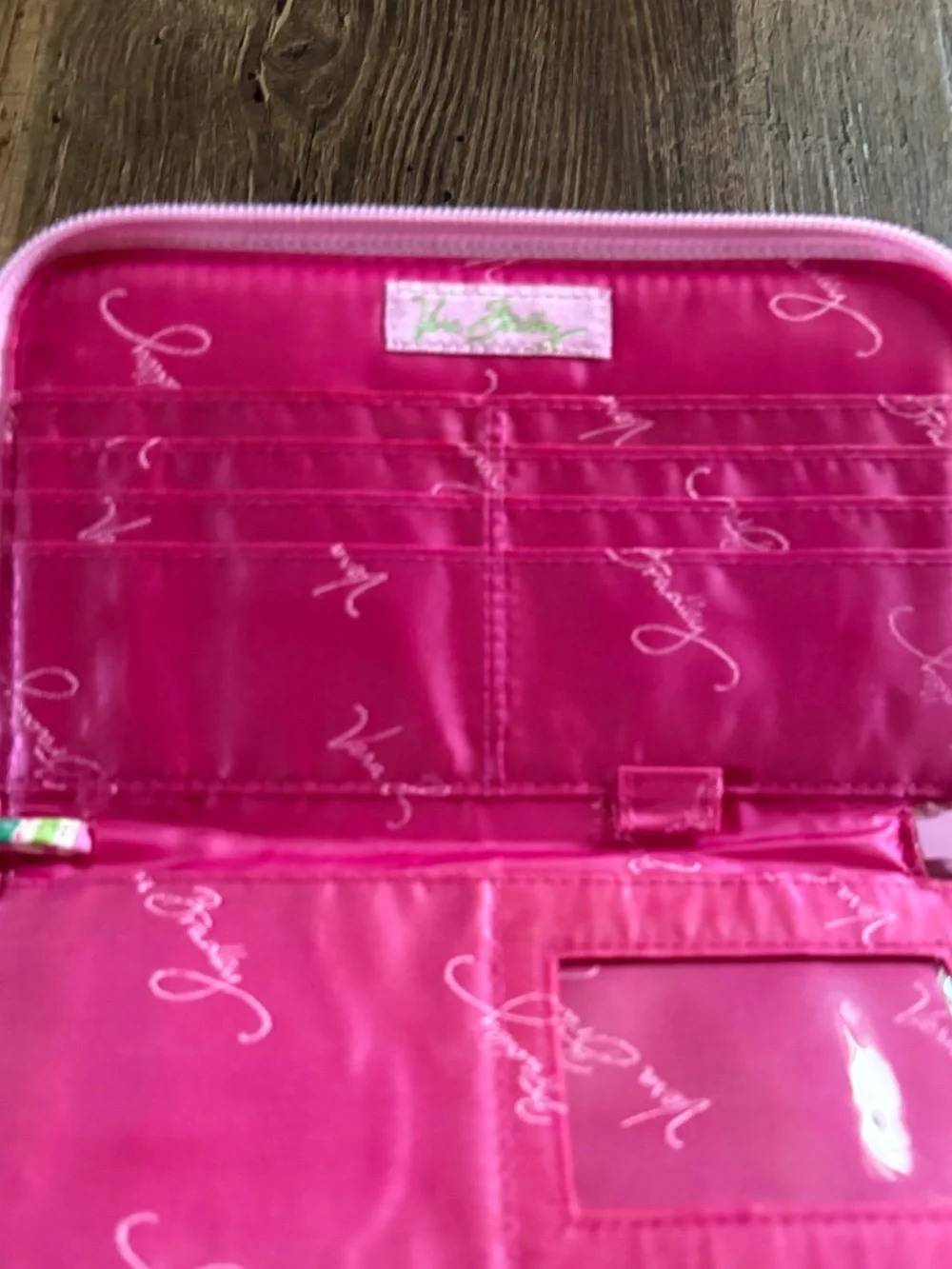 Vera Bradley Pinwheel Pink Zip Wallet - Picture 6 of 10